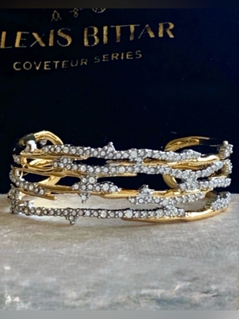 NEW Alexis Bittar Pave Crystal Spiked Cuff Bracelet SB11